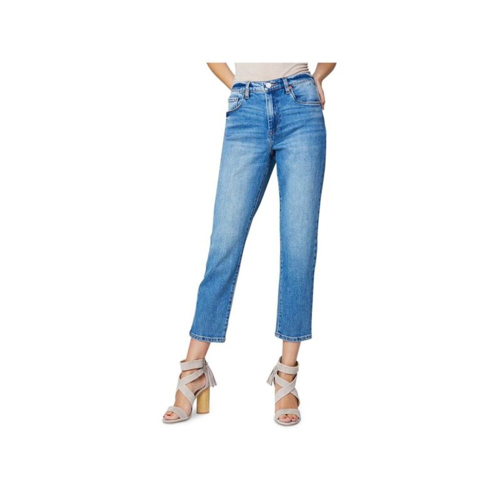 BLANK NYC Womens Blue Denim Zippered Pocketed Cropped Jeans 24